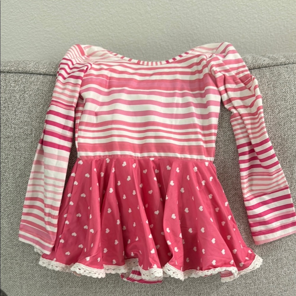 Pink Striped Long Sleeve Dress